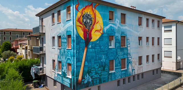 Mrfijodor - Muro Privato, Via Rossini, Padova, Super Walls, 2023. Photo credit: Mirco Levorato Super Walls 2023 – Biennale di street art tra Padova e provincia