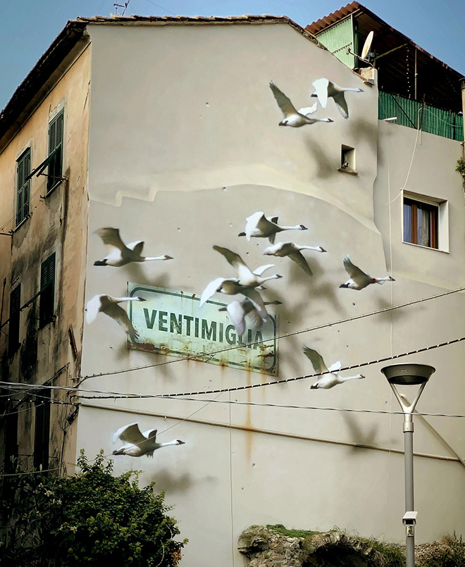 ERON - Ventimiglia, spray paint on wall, Ventimiglia Alta (IM), Italy 2022