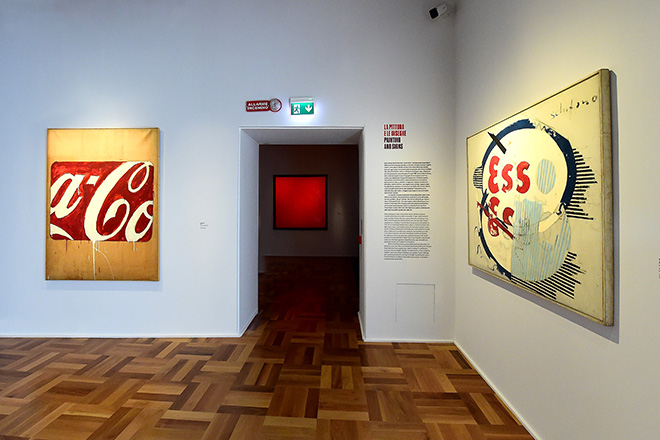 Mario Schifano: il nuovo immaginario. 1960-1990, installation view, Gallerie d’Italia - Napoli, museo di Intesa Sanpaolo. photo credit:  Roberto Serra