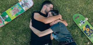 Maen Hammad - LANDING. Kilani and his girlfriend Tala caressing one another in a park in Haifa. Kilani crosses a checkpoint illegally to meet Tala every few weeks. Maen Hammad – LANDING
