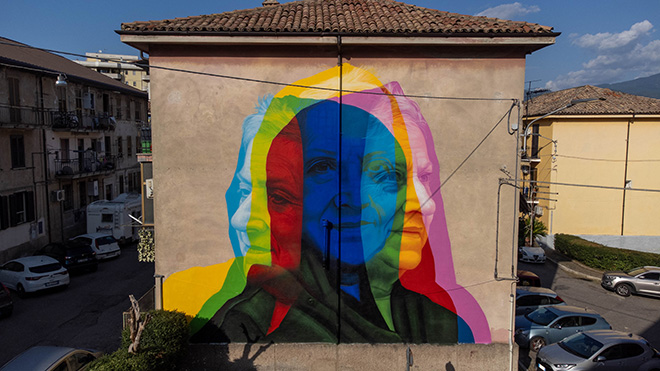 Aches - Murale a Cosenza (Case Minime) per IAMU (Idee Artistiche Multidisciplinari Urbane). Ph: Iacopo Munno