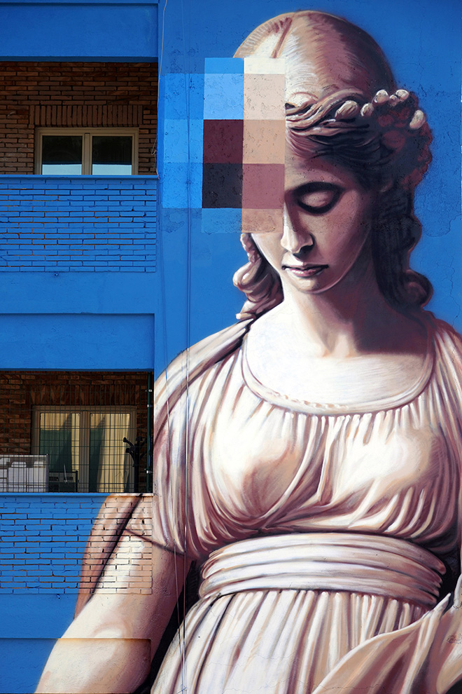 OZMO - Sophia, murale all'Istituto Enzo Ferrari e di AP- Accademia popolare dell'Antimafia e dei diritti, Roma