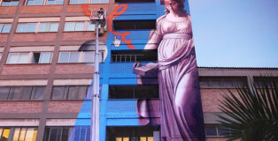 OZMO - Sophia, murale all'Istituto Enzo Ferrari e di AP- Accademia popolare dell'Antimafia e dei diritti, Roma