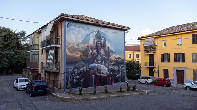 Vesod - Murale a Cosenza (Case Minime) per IAMU (Idee Artistiche Multidisciplinari Urbane). Ph: Iacopo Munno