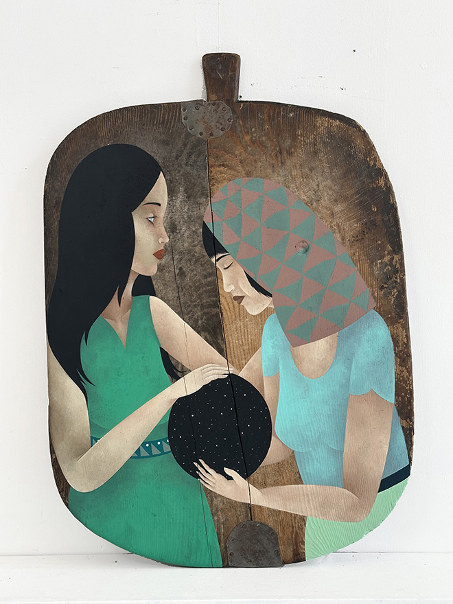 Adrian Landon Brooks, Untitled 5, 2023. Acrylic on wood, 68,5x51 cm