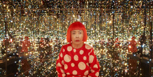 © Yayoi Kusama, Fireflies on the Water, 2002. Mirrors, plexiglass, lights, and water, 111 × 144 1/2 × 144 1/2 in. (281.9 × 367 × 367 cm). Whitney Museum of American Art, New York; purchase with funds from the Postwar Committee and the Contemporary Painting and Sculpture Committee and partial gift of Betsy Wittenborn Miller 2003.322. © Yayoi Kusama. Photograph by Jason Schmidt.