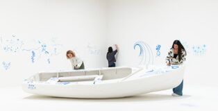 ©Yoko Ono, Add Colour (Refugee Boat), concept 1960, installed in YOKO ONO: MUSIC OF THE MIND, Tate Modern, London, 2024. Photo © Tate (Lucy Green)