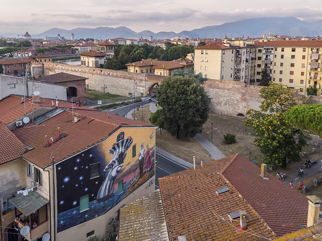 AEC Interesni Kazki – Cavalieri & Saraceni, Pisa, 2018. Murale realizzato per stART Festival-Welcome to Pisa. photo credit: Carlo Regoli.