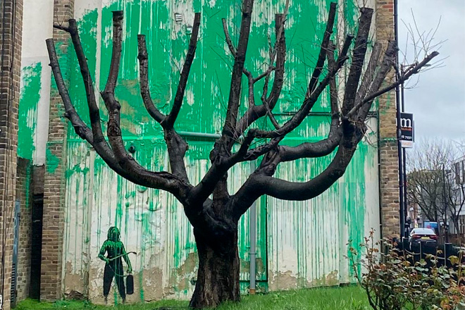 Banksy e l’impatto dell’uomo sulla natura: il nuovo murale a Finsbury Park, Londra