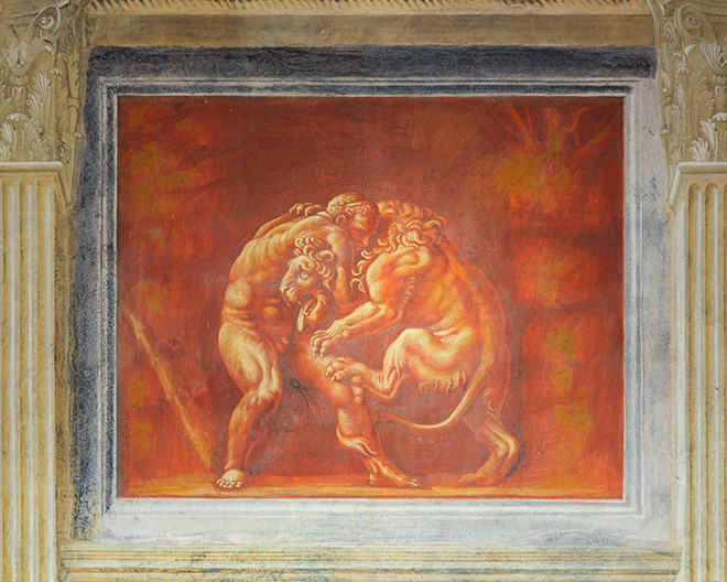 Giulio Romano - Fatiche di Ercole, Il Leone di Nemea, Palazzo Te, Mantova