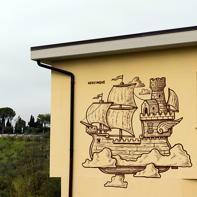 UfoCinque - Il nostro disegno, La mappa del Tesoro di Poggio (barca), Scuola dell'Infanzia Marcucci a Poggio di Bretta (Ascoli Piceno). Photo credit: Daniele Castelli