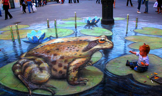 Julian Beever - Meeting Mr.frog