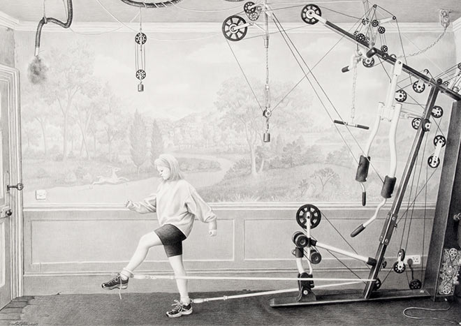 Laurie Lipton - Perambulator, 2009 Charcoal & Pencil On Paper