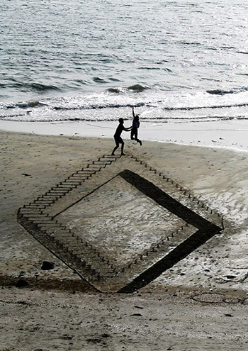 Disegnare sulla spiaggia in 3D