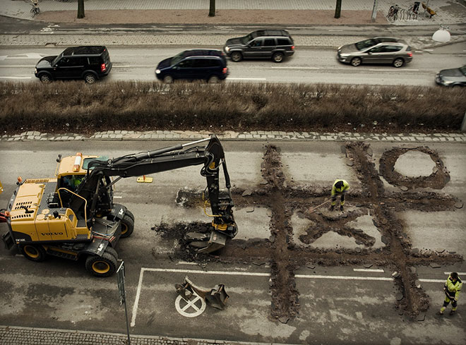 Roadworker’s coffee break