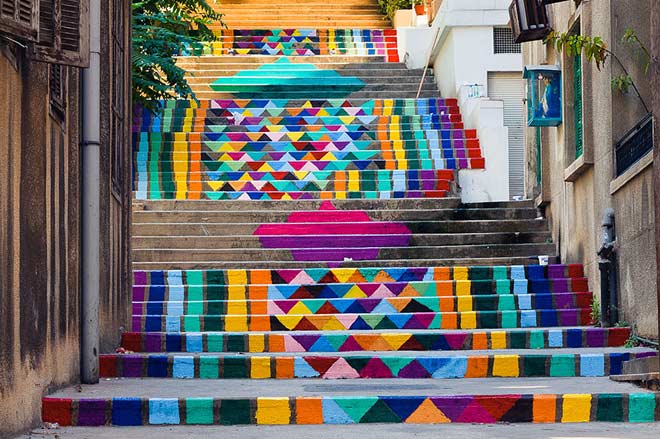 Creative stairs - Street Art - Beirut, Lebanon