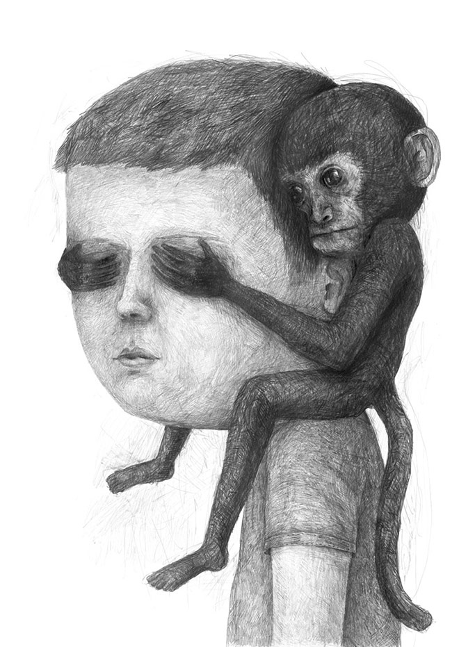 Ape Pencil on paper 50 x 70 cm