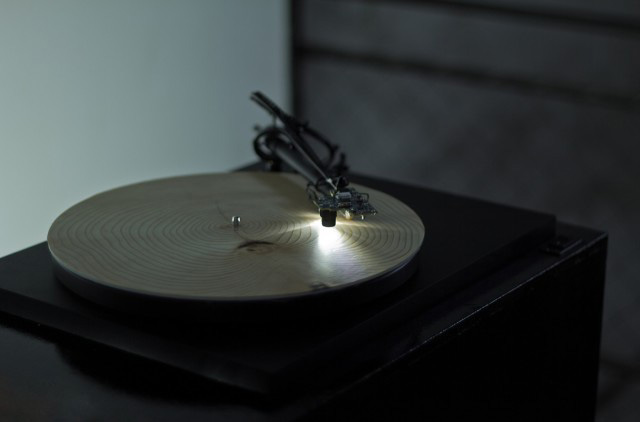 Years - A record player that plays slices of wood