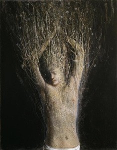 Agostino Arrivabene - Il piu bello della gente di Ceo ( Ciparisso), oil on linen cm 71x56