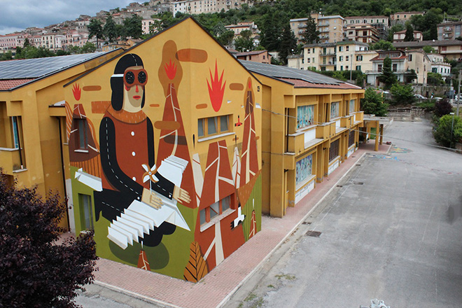  Agostino Iacurci - Street Art - Homo Paleolicus, Via Casilina, Arce, Italy