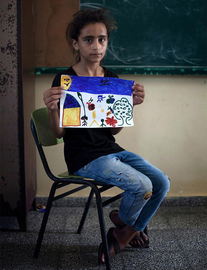 Il futuro nei disegni dei bambini di Gaza, Doaa - Image credits: Kasem © UNICEF/NYHQ2014-1442/d’Aki