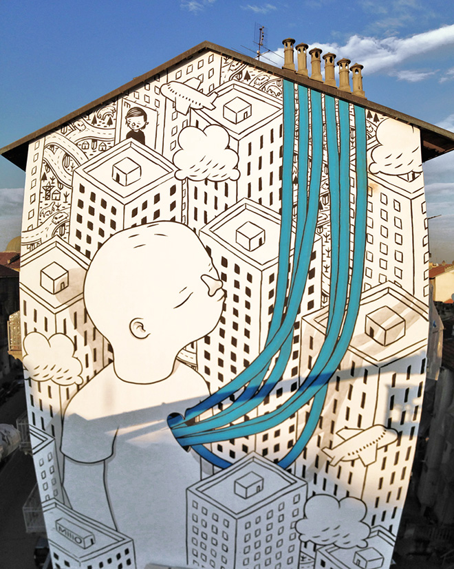 Millo - Street art, Mural #13 for Bart - Torino