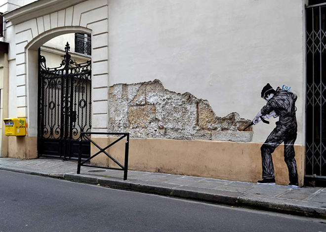 Levalet - Palimpseste, street art - Paris