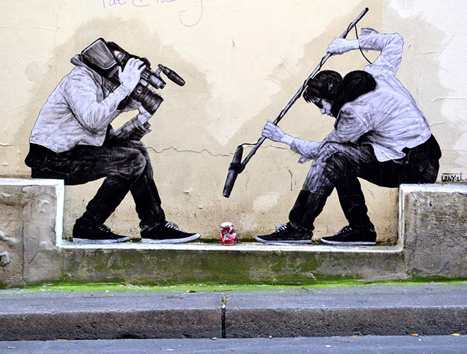 Levalet - 15 minutes of fame, street art - Paris