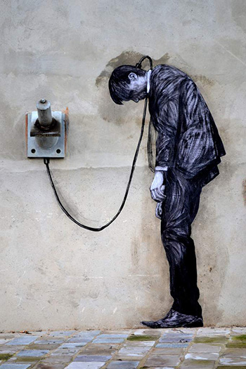 Levalet - REload (detail), street art - Paris