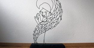 Gavin Worth, Angel Crying - Steel rods, 91cm x 60cm x 20cm