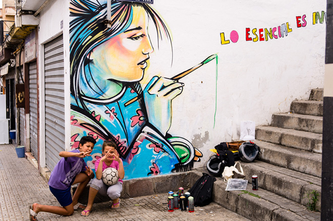 Alice Pasquini - Melilla, arte senza confini. Photo Fatima Mesaud