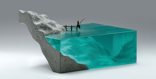 Ben Young - Detachment, Laminated clear float glass with cast concrete and cast bronze. H 200 x W 345 x D 250mm.