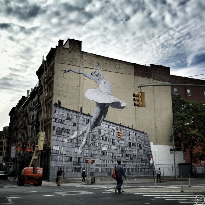 JR - Les Bosquets paste up, New York