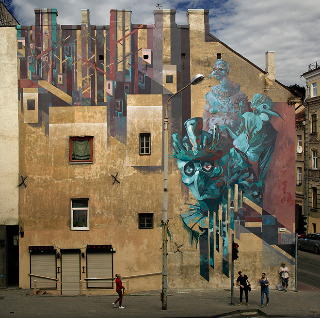 SEPE - Corest Fity, Mural collaboration with Chazme, Vilnius Street Art (LT) - 2015