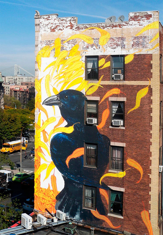 Hitnes - Fish Crow, The Audubon Mural Project, Manhattan New York