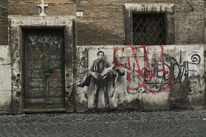 Ernest Pignon-Ernest - Pier Paolo Pasolini, Roma, 2015