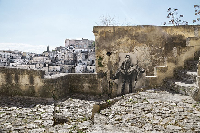 Ernest Pignon-Ernest - Pier Paolo Pasolini, Matera, 2015