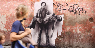 Ernest Pignon - Pier Paolo Pasolini, Roma, 2015