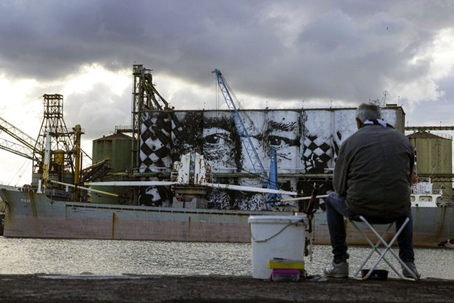 Vhils, Alexandre Farto - Silos porto di Catania