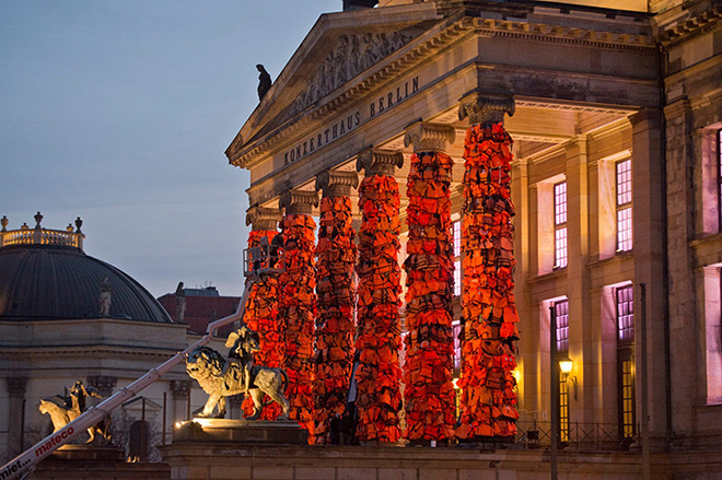 Ai Weiwei - #SafePassage, photo via: Oliver Lang / Konzerthaus Berlin