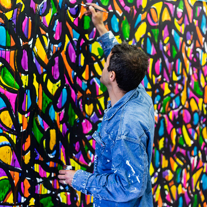 JonOne - atelier, 2015