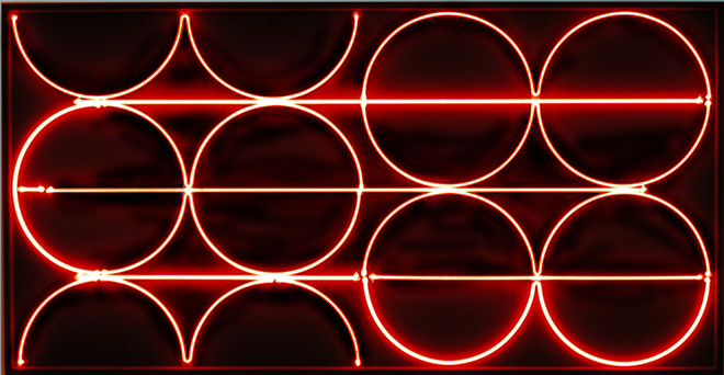 François Morellet - Néon abscon, 1968. Neon su legno, 85 × 165 cm, Collezione François e Danielle Morellet, Cholet