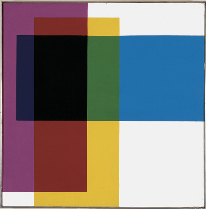 Mario Ballocco - Compenetrazione tricromatica, 1970, Acrilico su tela, 50 × 50 cm - Archivio Mario Ballocco, Milano