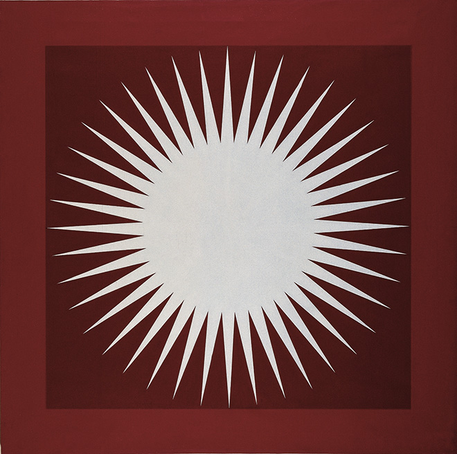 Mario Ballocco - Pulsazione di luminosità, 1969/1982, Acrilico liquitex su tela, 120 × 120 cm - Archivio Mario Ballocco, Milano