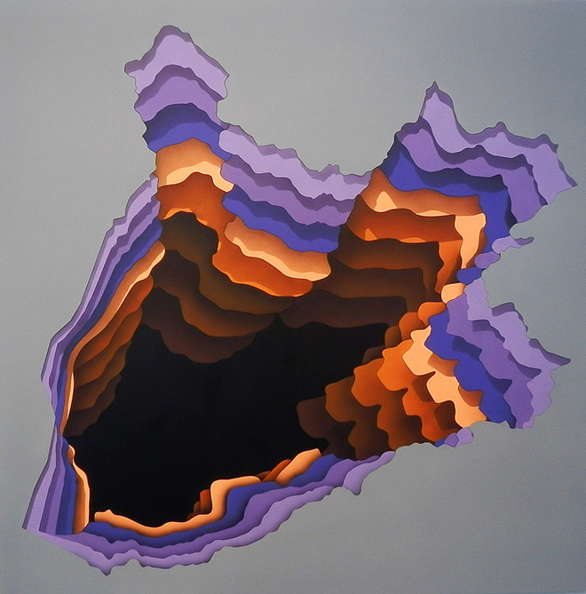 1010 - ABYSS 99, 2016, acrilico su plexiglass e alluminio, 100x100 cm