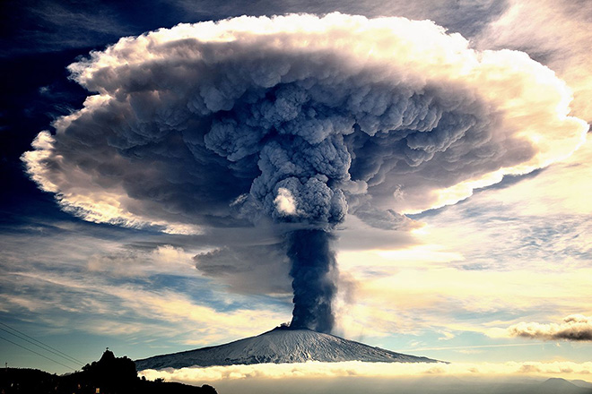 Giuseppe Mario Famiani - Sensazioni, Etna in eruzione,  Cesarò (ME)