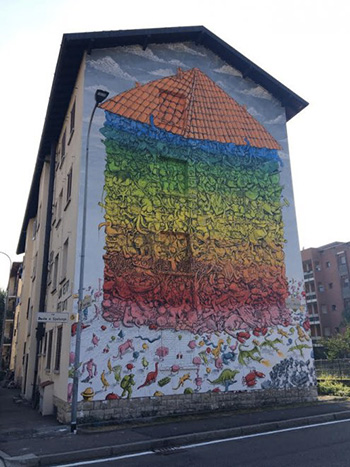 Blu - Murales Bergamo, quartiere Celadina, 2016