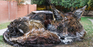 Bordalo II for The Unexpected - Fox, Garrison Avenue, Forth Smith, Arkansas, 2016