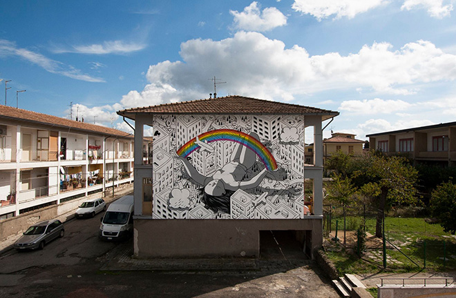 Millo - Blind, Bonito (AV), murale per Impronte Art Festival 2016