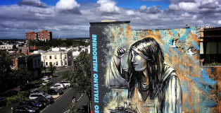 Alice Pasquini - Per L’Australia / Passenger, Museo italiano dell'immigrazione a Melbourne. photo credit: Lou Chamberlin